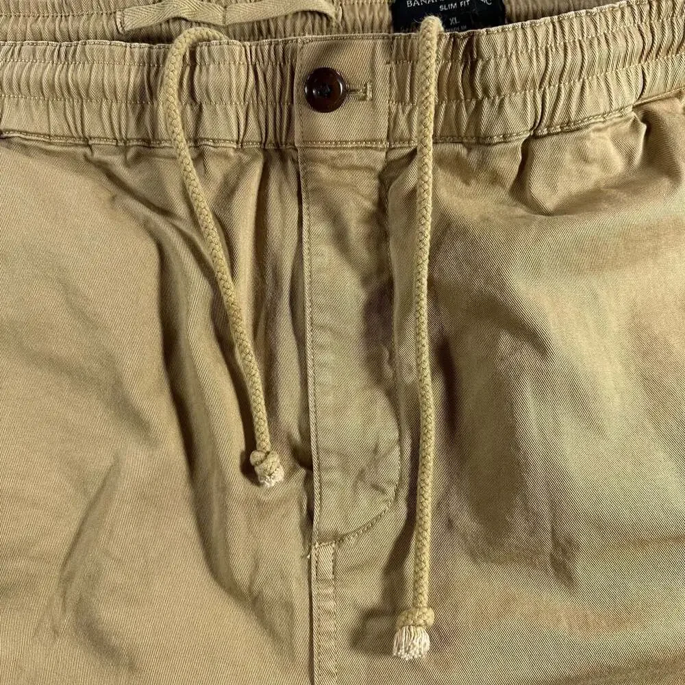 Banana Republic Slim Fit Drawstring Waist Chino Pants Khaki Brown Size XL
